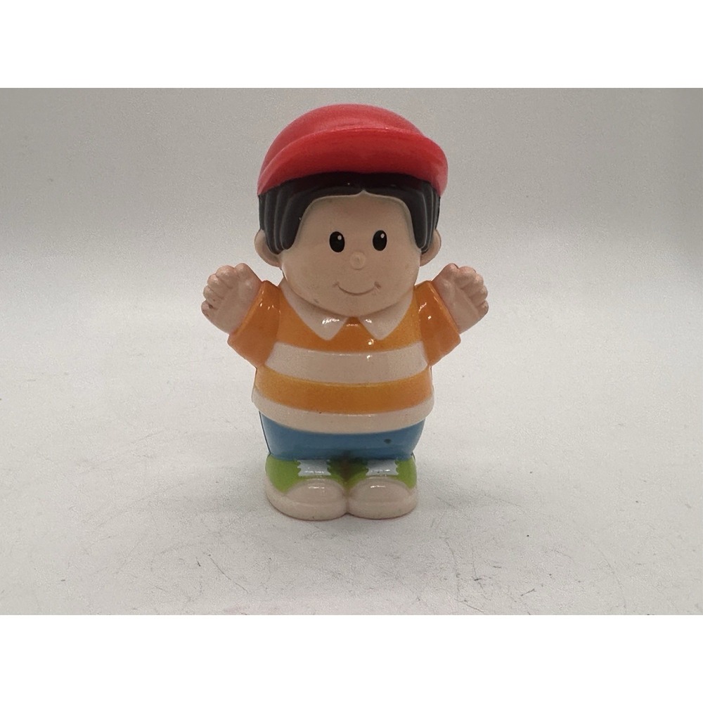 Vintage Fisher Price Little People Boy Figure Red‎ Hat Orange Shirt Replacement